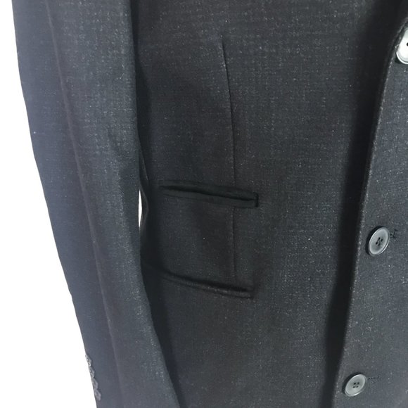 M&S Mens Wool Rich Overcoat Jacket Black Chest 38-40" Velvet Collar Business - Picture 6 of 12